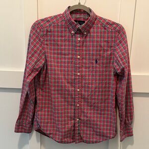 Ralph Lauren Red and Green Plaid Shirt size large 14/16